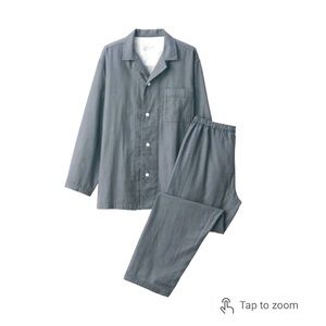 MUJI 2 Piece Mens Side Seamless Double Gauze Pyjamas